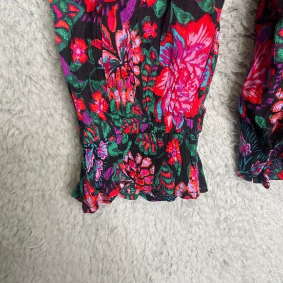 Terra & Sky womens 2X long sleeve pink blouse floral mulitcolor girly ruffle - Picture 6 of 11